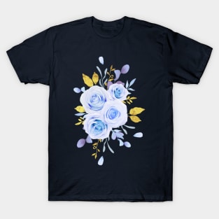 Blue Roses watercolor T-Shirt